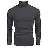 Herren Pullover Rollkragenpullover Basic Pullover Slim Fit Strickware Rippstrick Slim Fit Strickpullover Basic Pullover Langarmshirts Herren Rollkragenpullover Slim Fit Tops Rollkragen Lang