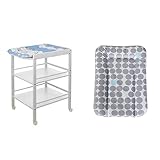 Geuther Wickelregal Clarissa Set aus 4842 Wickelkommode & 5832 Wickelunterlage Lilly, Wickelauflage Set, Wickeltisch mit Wickelmulde (nur 56 cm breit, mobil und standfest), Weiß / C