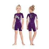 Gogokids Kinder Neoprenanzüge Thermische Badeanzüge, Mädchen Rash Guard Einteiler Bademode 2.5mm Neopren Taucheranzug Schnorchelanzug UV-Schutz 50+