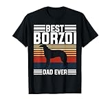 Herren Bester Borzoi Dad Ever Cooler Erstaunlicher Hund Papa Bekleidung Im Retro T-S