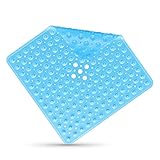 SilverRack Duschmatte DermaSensitivo 100% BPA frei (Blau) - Duscheinlage rutschfest 53x53 cm für Kinder und Baby - Duschmatte Antirutschmatte für sicheren Halt in der D