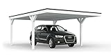 Carport Flachdach mit 2 Rundbög