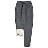 joyvio Jogginghose Damen Sporthose Lang Trainingshose Loose Fit Hohe Taile Yoga Hosen Freizeithose Laufhosen Baumwolle Sweathose mit Taschen (Color : Gray, Size : 4XL)