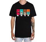Herren-T-Shirts mit kurzen Ärmeln, Rundhalsausschnitt und Ricky and Morty Tops für den Sommer, elegant, Poloshirt, für Herren, Alltag, Schwarz, Schwarz M