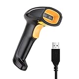 ABCDJHH Barcode-Scanner, 1D-kabelgebundener Barcode-Leser, 1D-Linear-Barcode-Handscanner mit USB-Kabel, 1D-Barcode-Leser für mobiles Bezahlen, Geschäft, Supermark