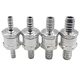 Lezed Kraftstoff Rückschlagventil für Auto 6mm/8mm/10mm/12mm Aluminium Kraftstoff Rückschlagventil Rückschlagkraftstoffleitung - Benzin, Diesel, Weg, Pflanzenöl Druckluft Non-Return-Rückschlag