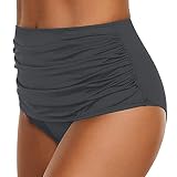 Badeshorts für Damen, Übergröße, hohe Taille, Schwimmbrett-Shorts, Damen-Bademode, Strand-Bikinihose, Sommer, Boyleg-Badeanzug, Boardshorts, sexy Po-Lifting, Strandmode, Tankini, kurze Hose, grau, XXL