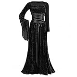 SHIZUANYUE Damen Mittelalter Kleid Renaissance Gothic Retro Celtic Frauen Kleider Party Cosplay Kostüm Prinzessin Kleider Langarm Ballkleider Bodenlangen Steampunk Karneval Fasching Halloween Kleidung