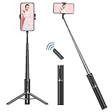 Colorlizard Bluetooth Selfie Stick Stativ, Aluminium Ausziehbare Selfie Sticks mit Fernbedienung, 270 ° Rotation Mini-Stativ für iPhone/Android Smartphone (grau)