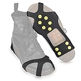 Navaris Spikes für Schuhe - Silikon Schuhspikes mit 10 Metall Stollen - Schnee EIS Wandern Sport - Schuhkrallen für Damen H