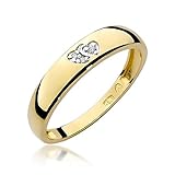 Damen Solitär Versprechen Ring Verlobungsring Antragsring 585 14k Gold Gelbgold natürlicher echt Diamant B