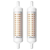 R7S Led 118mm Dimmbar,J118 Stablampen,20W Warmweiß 3000K, Ersatz 150W 200W Halogenlampen, J Typ Doppelbasis Lineare Led Lampe,r7s fassung, 360° Abstrahlwinkel(2 Stück, Dimmbar)[Energieklasse A+]