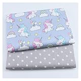 Heimwerken 2 STÜCKE Tiere Tiere Baumwolle Nähen Gewebe Für Baby Patchwork Tuch Quilting Fat Viertel Kind Stoff Bündel zum Nähen DIY (Color : E001, Size : 50x40cm)