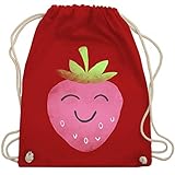 Shirtracer Bunt gemischt Kinder - Fröhliche Erdbeere Wasserfarbe - Unisize - Rot - rucksack bunt - WM110 - Turnbeutel und Stoffbeutel aus Baumw