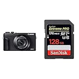 Canon PowerShot G5 X Mark II Digitalkamera (20,1 MP, 5-Fach optischer Zoom, 7,5cm (3 Zoll) Display, klappbar) schwarz & SanDisk Extreme PRO 128GB SDXC Speicherkarte bis zu 170 MB/s, Class 10, U3, V30