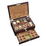 Aufbewahrung Uhren-Box Holz Haushalt Schmuck Aufbewahrungsbox Große Kapazität Zählerkasten Betrachtungs-Display-Box (Color : B, Size : 30 * 22 * 13.5cm)