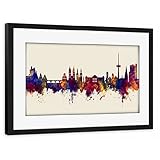 artboxONE Poster mit Rahmen schwarz 45x30 cm Koblenz Germany Skyline Autumn von Michael Tompsett - g