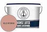 Latexfarbe MATT Helles Rotbraun Hanse Latex abwischbare Wandfarbe - Deckenfarbe Küchenwandfarbe Wohnraumfarbe - geruchsarme Farbe für Küche, Bad & Wohnraum Braun // Hamburger Lack-Profi (5 L)