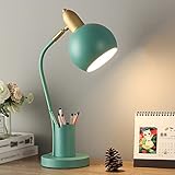 RAJYQODIS Schreibtischlampe, Verstellbare Tischleuchte Mit Stifthalter, Augenschonende Nachttischlampen Mit E27-Lampensockel, Tischlempe Für Studentenwohnheim, Büro, Wohnzimmer (Color : C)