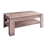 trendteam smart living Wohnzimmer Couchtisch Wohnzimmertisch Universal, 110 x 47 x 65 cm in Eiche San Remo dunkel mit zusätzlicher Ablag