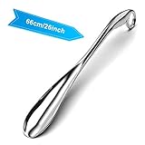 Lalafancy Schuhanziehe Schuhlöffel Metall Lang 66 cm sehr Stabile Ausführung, Aluminium Schuhanzieher Edelstahl Robust Ergonomische Griff, Silb