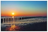 Artland Wandbild Alu für Innen & Outdoor Metall Bild 30x20 cm Sonnenuntergang Strand Ostsee Küste Meer Natur U2LV