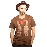 ?Set Cowboy Sheriff Kostüm T-Shirt + Hut Karneval, JGA, Party T-Shirt XX-Large B