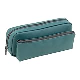 Obling PU Leder Kosmetika Tasche 3 in 1 Federmäppchen Pencil Case Schreibwaren Bürsten für Mädchen Junge Teenag