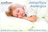 Perlarara® - Kissen für Kinder, 2 Jahre, 40 x 60 cm, Baby-Plume-Kissen, 100 % Gänsedaunen, Anti-Stoff, Kinderbett, weich und flauschig, milbendichter Bezug aus Perkal, antiallerg