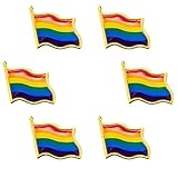HICARER 6 Packungen Gay Stolz Pin Regenbogen Pin gewellte Flagge Pin LGBT Abzeichen Revers Pin Brosche Metall Geschenk Regenbogen Flagge für LGBT Neuheit Geschenk Sammlerstück