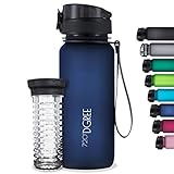 720°DGREE Trinkflasche “uberBottle“ softTouch +Früchtebehälter - 650ml - BPA-Frei - Auslaufsichere Wasserflasche für Kinder, Schule, Uni, Sport, Fitness - Tritan Sportflasche - Leicht & B