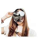 QAZX Oversized Huge Big Mask Shield Full Face Polarized Large Mirror Sunglasses, Multi-Color Detachable Nose Pads Visor Full Face Cover for Outdoor (C)