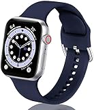 NDDL 4 Stück Armband Kompatibel mit Apple Watch Armband 44mm 42mm 40mm 38mm, Weiches Silikon Ersatzarmband Kompatibel mit iWatch Series 6/5/ 4/3 /2 / SE