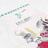 sendmoments Einladungskarten Kindergeburtstag, Ritter & Drachen, 5er Karten-Set, für Jungen, mit vorgefertigtem Lückentext zum kinderleichten Ausfüllen, Karten mit Silberfolienveredelung