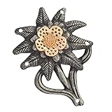 Sharplace Edelweiss Blumenmedaille Brosche Pins für Frauen Blumenstrauß Hochzeitsstempel, Revers Pins Edelweiss Badge Party Schmuck