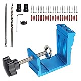 48 Stück Pocket Hole Jig Kit, Schrägloch Positionierer Bohrvorrichtun für Holzbearbeitung Bohren Löcher Guide Zuverlässige B