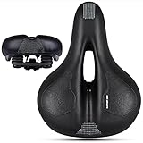 Fahrradsattel Gel FahrradBequemer Hohl Ergonomisch Fahrradsitz für Herren Damen Mountainbike MTB Rennrad Heimtrainer City/E-Bike Schwarz 26 * 20