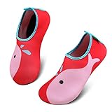 katliu Mädchen Jungen Badeschuhe Wasserschuhe Strandschuhe Schwimmschuhe Barfußschuhe Surfschuhe Aqua Schuhe für Kinder Baby(067 Rot,20/21 EU)