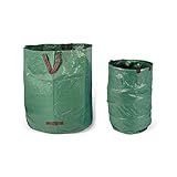 Fundwerk Garten-Abfallsack 272L & 500L im 2er Set | Die Gartenabfallsäcke sind bestens geeignet als Laubsack und für Grünschnitt | dunkelgrü