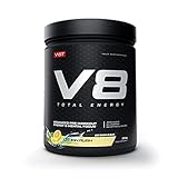 V8 Total Energy – Pre Workout Booster – Trainingsbooster – CarnoSyn®, BetaPower®, natürliches Koffein – Vegan – Zuckerfrei – 20 Portionen – Made in Germany – Lemon R