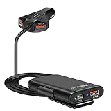 4 in 1 Multi-Ports QC3.0 USB-Schnelllade-Autoladegerät Car Charger, 60W 12A Front- / Rücksitz-Ladeauto-Zigarettenanzünder-Ladegeräte Adapter für Android/iOS/Telefon/Pad/Laptop mit 6FT/2M Ladekab