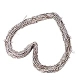 TOYANDONA Weidenkranz Herzform Rattan Kranz Rattankranz Herzförmige Ornamente Herz Türkranz Weihnachtskranz DIY Basteln für Xmas Thanksgiving Halloween Deko 27x22