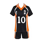 BellaPunk Herren Erwachsene Anime Haikyuu Cosplay Trikot Karasuno High School Volleyball Sportswear Kostüm (M, Karasuno 10)