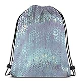 Klassische Tasche mit Kordelzug, nahtlos, strukturiert, Schlangenhaut, Sport-Rucksack, Schultertasche, Aufbewahrungstasche für Damen und H