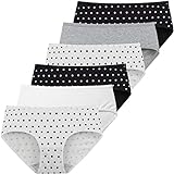 INNERSY Damen Slips Mehrpack Baumwolle Sexy Unterwäsche Schwarz Weiß 6er Pack (46, Mehrfarbig Punkt)
