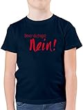 Statement Sprüche Kinder - Bevor du fragst Nein! Rot - 152 (12/13 Jahre) - Dunkelblau - Statement Shirt - F130K - Kinder Tshirts und T-Shirt für Jung