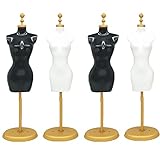 Mannequin Kleid Halter Stand Kleidung Kleidung Kleid Display Modell Mini Mannequin für Mini Mannequin, Mini Schneiderpuppe, Kleider, Modell, Mini Hausmöbel, DIY Dekoration, Geschenke(4 Stücke)