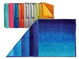Dyckhoff Bio-Handtuchserie „Colori“ - erhältlich in 8 brillanten Farbkombinationen und 3 verschiedenen Größen – hochwertig verarbeitet und mit praktischem Kordelaufhänger, Handtuch 50 x 100 cm, b