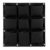 Bepflanzung Taschen Pflanztasche Vertikale Garten Pflanzer Wand Blumentopf Hängend Plant Grow Bag Wand Pflanzbeutel Töpfe mit 9 Taschen für Garden Balkon Garten Hof Office Home Dekoration（schwarz）