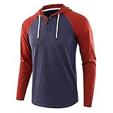 SoonerQuicker Sweatshirt Herren mit Kapuze Dünn Sweatshirt Herren Zweifarbig Slim Fit Langarmshirt Herren Kapuze Langarmshirt Herren Sport Jogging Langarmshirt Herren Fitness Druck